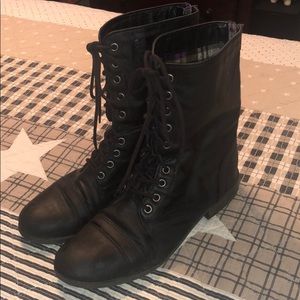 Black lace up boots